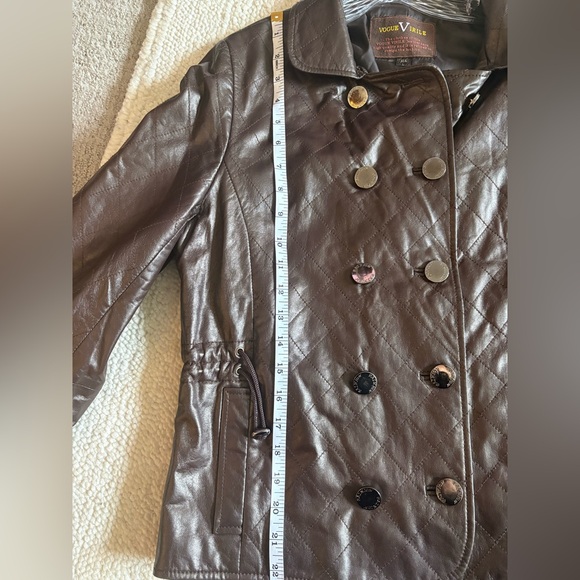 VOGUE VIRILE vintage Brown Leather Women's Jacket - Picture 12 of 14